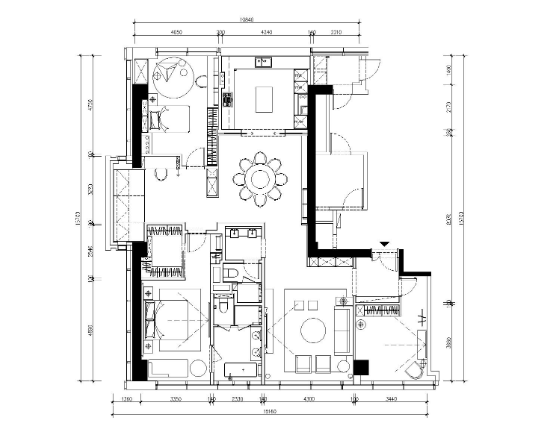 [浙江]-现代轻奢住宅样板间施工图+效果图-1