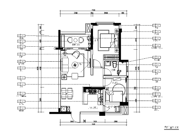 北欧风格样板房设计CAD施工图（含效果图、3D文件）-1