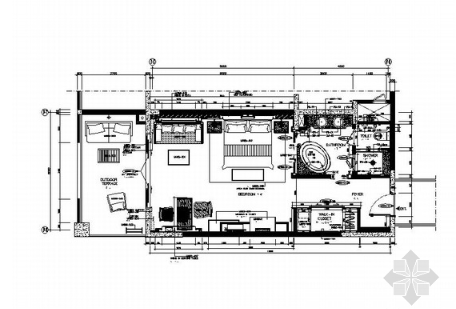[云南]清新原木酒店式公寓样板间室内施工图（含效果图）-1
