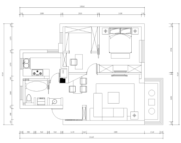 苏州65平现代简约风格住宅装修全套施工图-1