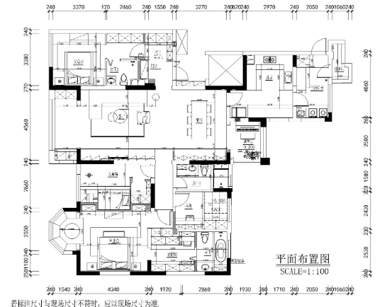 现代简约而阳光三居室住宅设计施工图+实景-1