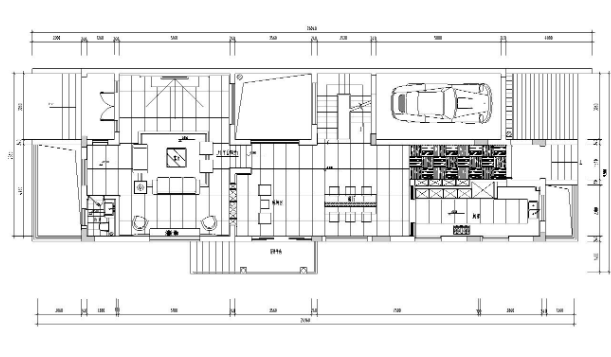 复式现代简约别墅室内装饰施工图+效果图-1