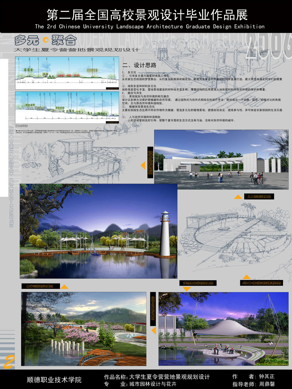 多元·聚合──大学生夏令营营地景观规划设计-2