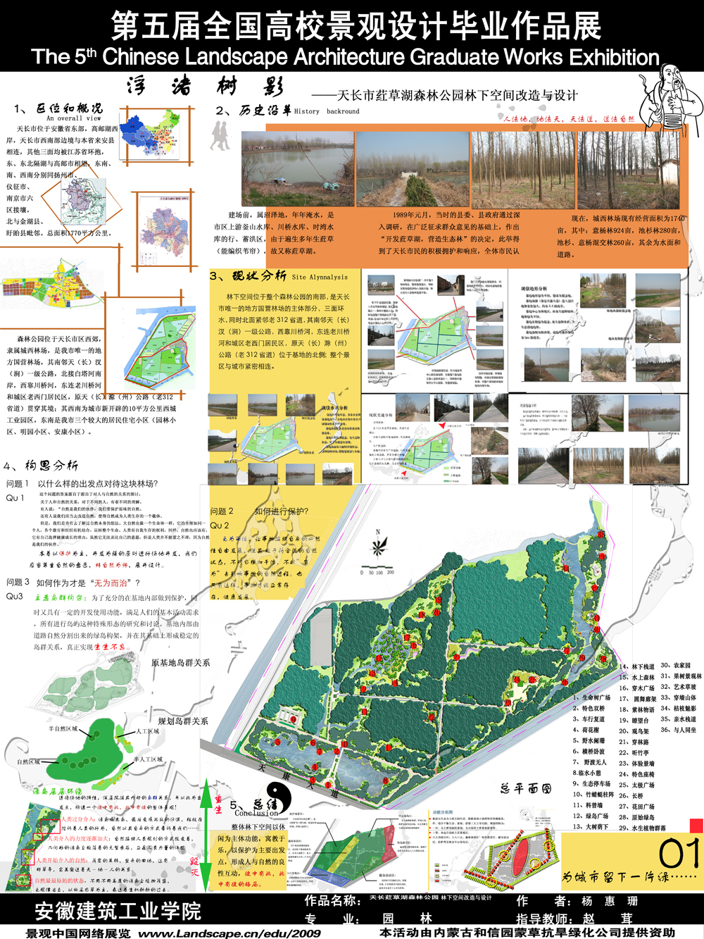 浮渚树影——天长市荭草湖森林公园林下空间改造和设计-1