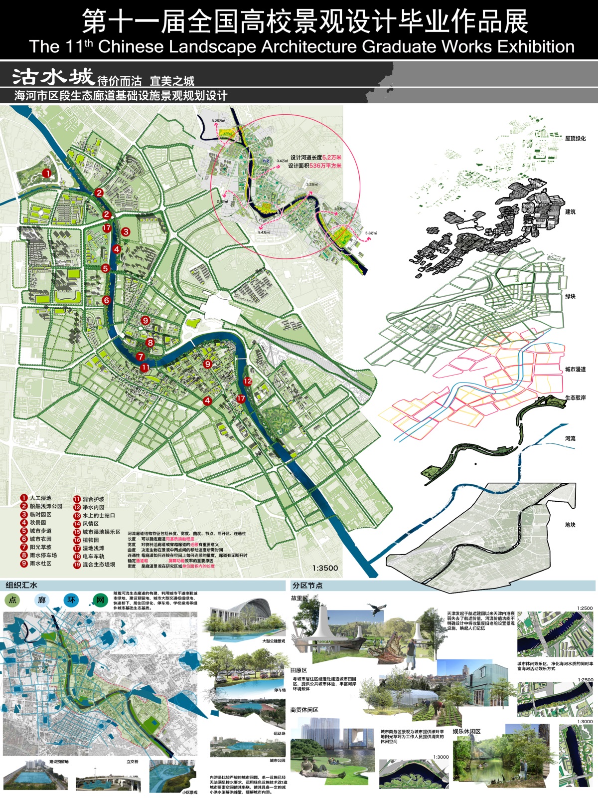 沽水城—海河市区段生态廊道基础设施景观规划设计-1