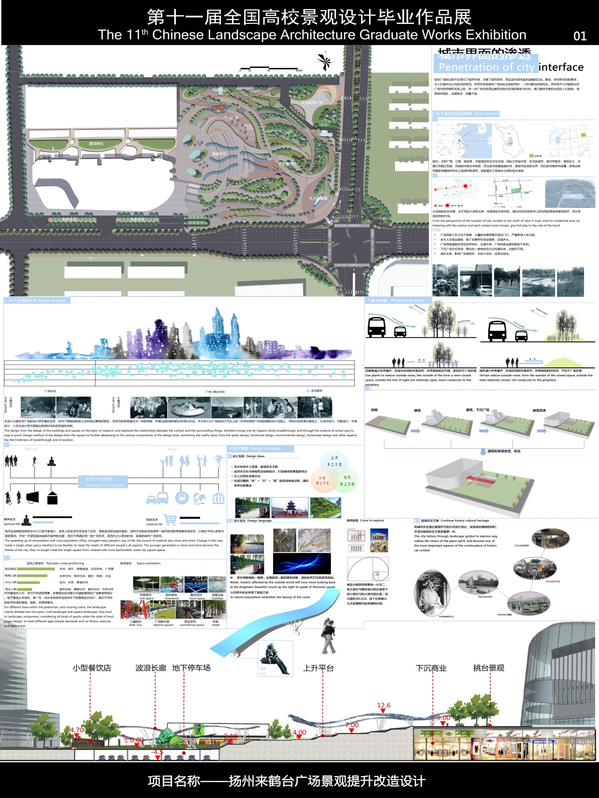涌动●城市广场空间——扬州来鹤台广场景观改造提升设计-1
