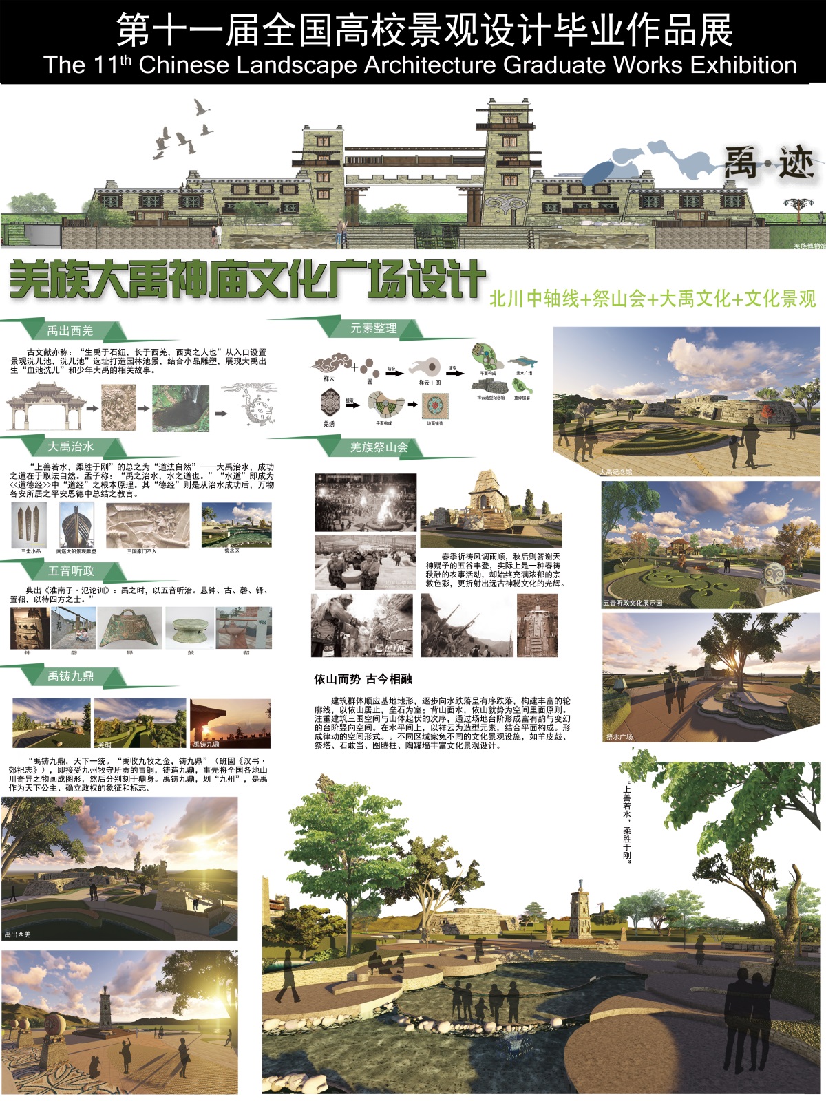 羌族大禹神庙文化广场景观设计-2