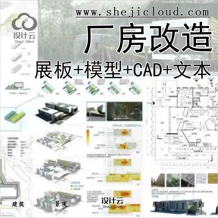 【0511】工厂改造厂房文本+课设展板+模型+CAD资料合集大礼包-1