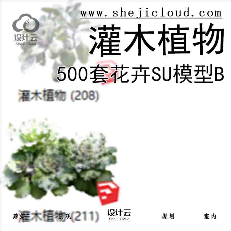 【3205】500套花卉灌木植物su模型B (201-250)-1