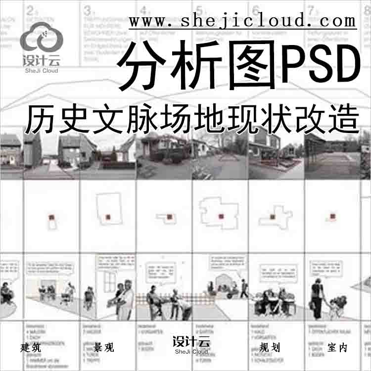 【6896】历史文脉_场地现状_空间改造分析图素材PSD-1