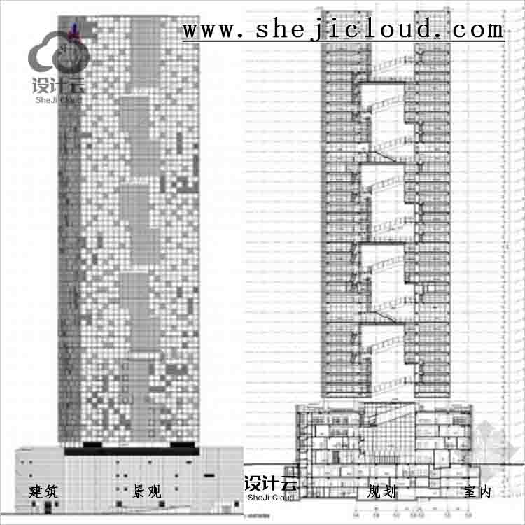 【10957】[合集]3套超精细图纸超高层办公楼建筑施工图-1