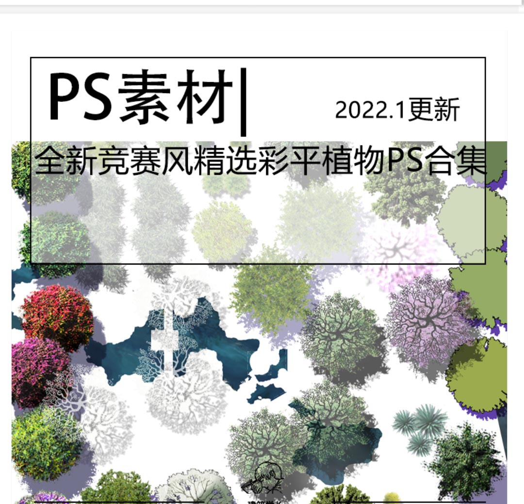 全新竞赛风精选彩色平面图植物PSD合集建筑景观高端竞赛...-1