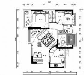 精品托斯卡纳地中海风格三居室装修室内设计施工图（含...