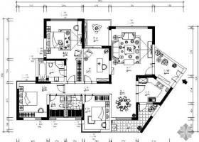 简欧风格四居样板房施工图
