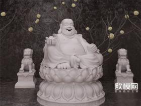 2011 中式弥勒佛与狮子雕像