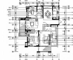 现代三居室A户型装修施工图
