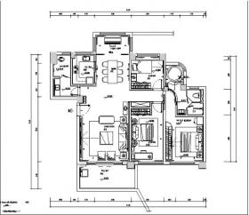 东晖名苑三居室设计施工图（附效果图）