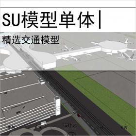 【0685】机场现代风格su模型交通建筑