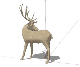 鹿雕塑SU模型 (3)