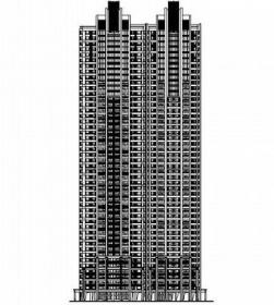 [长沙]某国际广场超高层住宅立面方案图（163.3米、含彩...