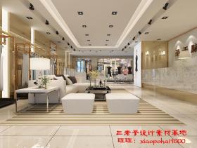 TU03020专卖服装店CAD施工图纸3D效果图库平面图鞋店展示厅...