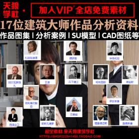 T1276全套17位建筑大师理查德迈耶建筑家安藤忠雄su模型作...