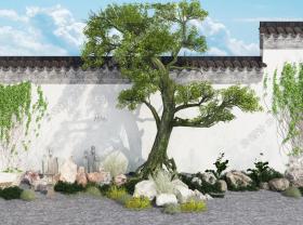 新中式庭院景观组合3D模型