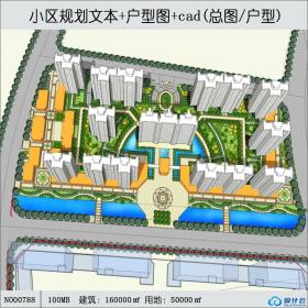 一套小区规划四个方案cad总图居住区规划设计带cad户型图...