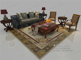 欧式风格沙发组合3Dmax模型 (39)