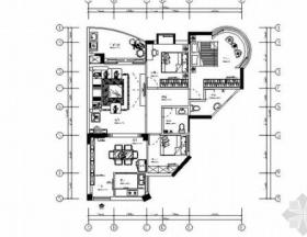 精品现代简约大气三居室室内设计装修施工图（含效果）