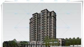 TU00103欧式高层住宅、多层住宅欧式建筑设计和CAD+SU模型