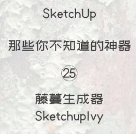 第25期-藤蔓生成器【Sketchup 黑科技】