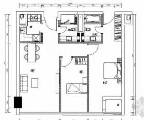 [浙江] 82平米SOHU风格两居室室内装修施工图