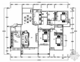 美式风格三居室样板间室内装修设计施工图（含效果）