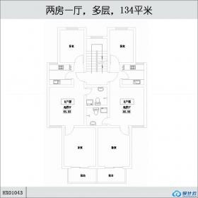HX01043两房一厅，多层，134平米-43