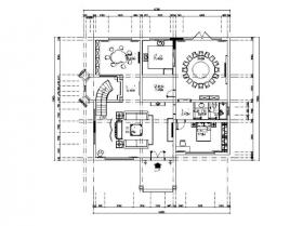 中式风格别墅设计全套CAD施工图（含效果图）