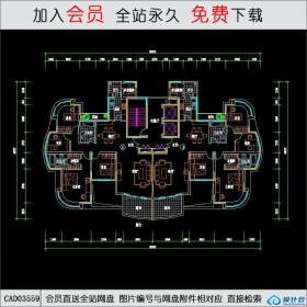 CAD03559 金山名都A型小高层住宅平立剖全CAD