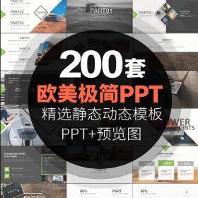 0023ppt模板商务风格极简约欧美时尚行业清新大气时装服装...