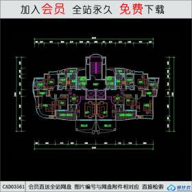 CAD03561金山名都B型小高层住宅平立剖全CAD