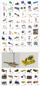 ZL0107 su工业模型机械机器加工化工厂房设备工程车龙门吊...