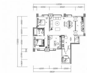 中式两居室室内装修施工图（含效果图）