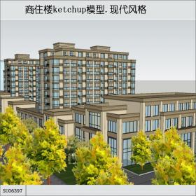 SU06397高层住宅和底层商业，现代主义风格，11层