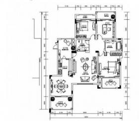[重庆]D3户型三居样板房室内施工图