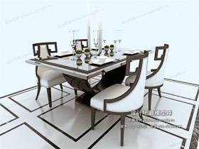 欧式餐桌3Dmax模型 (5)