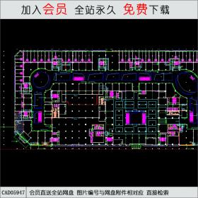 万达广场商业综合楼平面剖面CAD