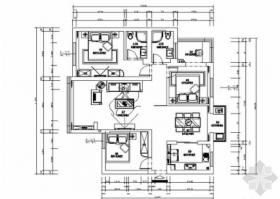 [浙江]豪华现代三居室样板间室内装修施工图（含效果图）