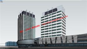 NO00602cad总图标准层su模型城市综合体商业/办公/写字楼建筑...
