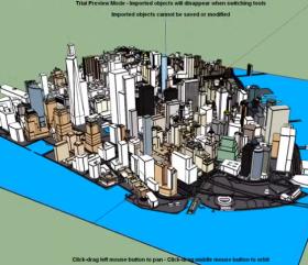 在SketchUp中导入OpenStreetMap数据生成基地周边地形和建筑的...