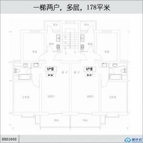 HX01040梯两户，多层，178平米-40