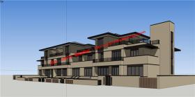 NO00503SU模型+CAD图纸长风大联排别墅/住宅建筑设计